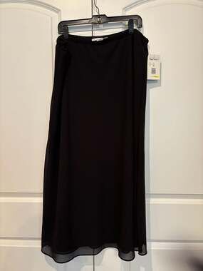 Ronni Nicole II Maxi Skirt Size 3X Black Georgette Long